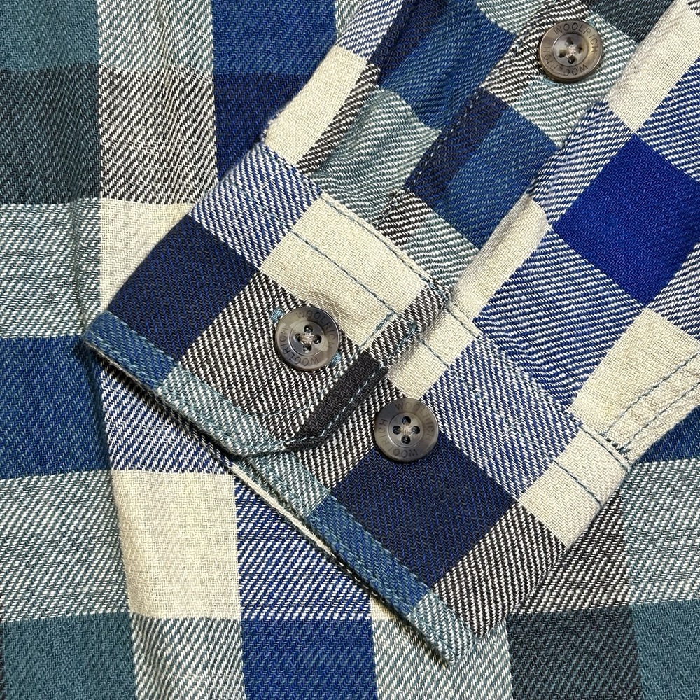 Woolrich Plaid Flannel Button Down Shirt Men's Large Green Outdoor Classic Heavy - Picture 6 of 11